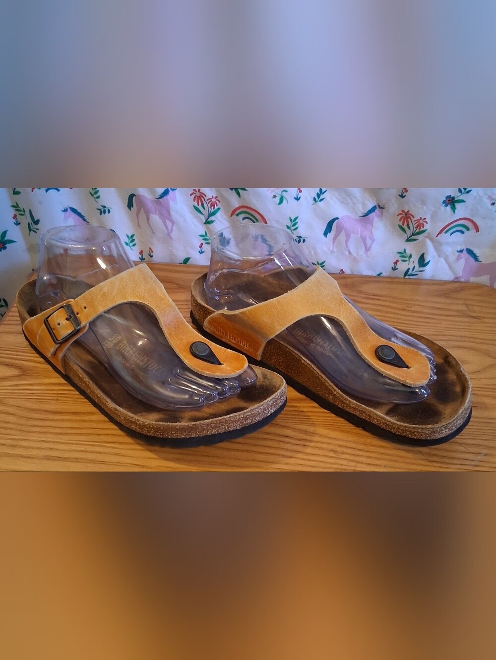 Birkenstock Tan Nubuck Leather Casual Unisex Everyday Thong Sandal Shoe SZ 8.5